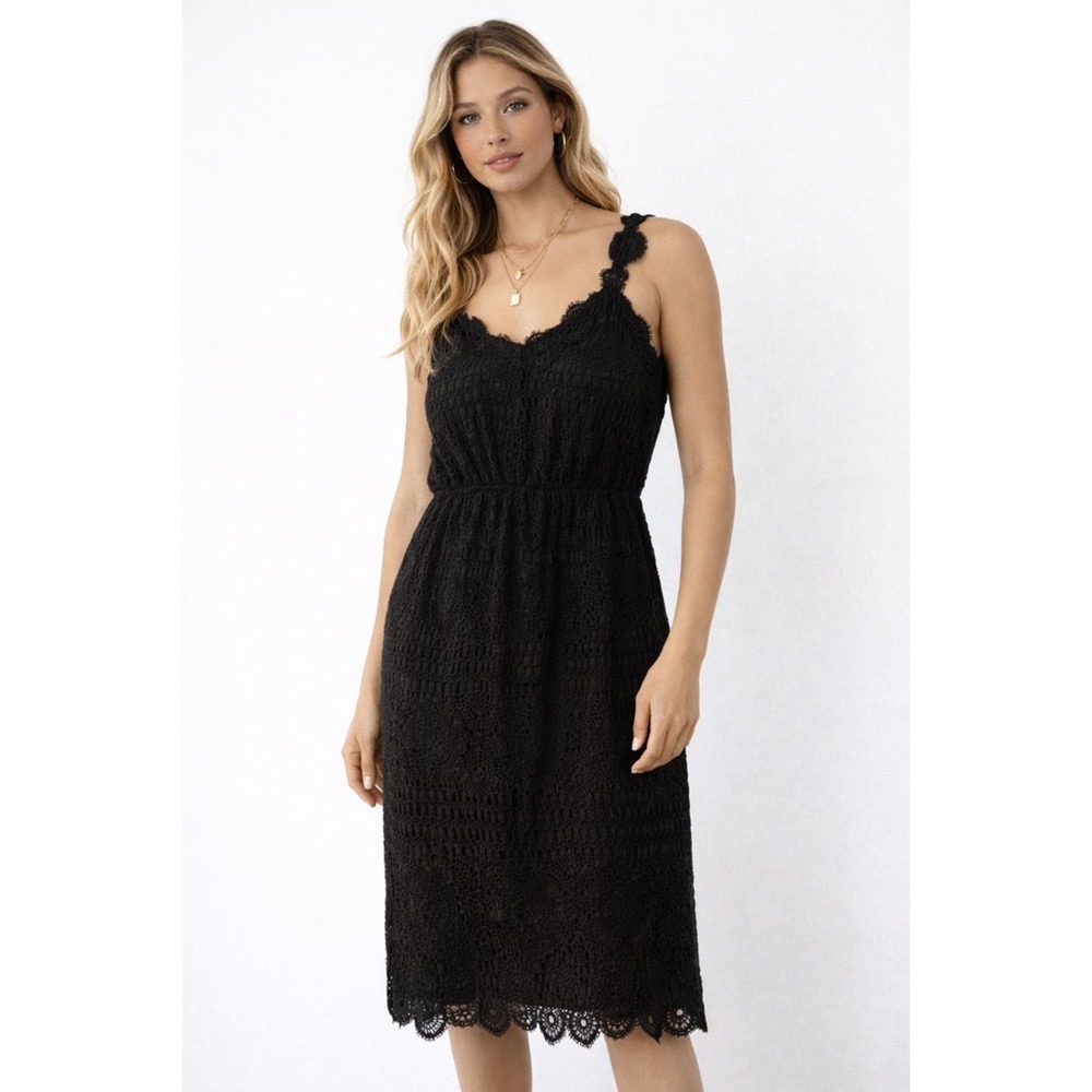 NWT Elie Tahari Goranna Black Lace Crochet Cotton Dress
